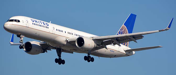 United Boeing 757-222 N549UA, Los Angeles international Airport, January 19, 2015